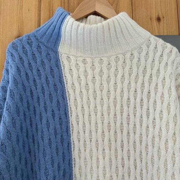 Eleven Six Size Medium/Large Knit Mock Neck Celia Color Block Sweater - Picture 8 of 11